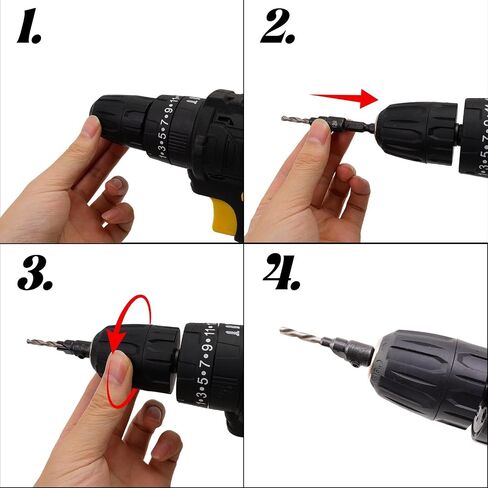 5Pcs/Set Hex Shank Countersink Drill Bit Set for Wood Quick Change Twist Drill Bit Woodworking Drilling Hole Tool with L Wrench in Kuwait