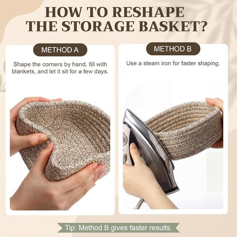 10 Pcs Small Woven Baskets Set Cute Tiny Natural Cotton Rope Storage Mini Basket 5.91" x 5.91" x 2.56" Linen Color Bins Decorative Organizer for Nursery Shelves Bathroom Closet Home Decor in Kuwait