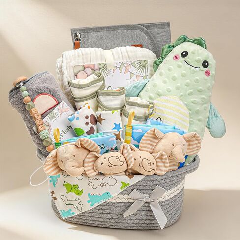 Baby Boy Gifts,Baby Shower Gifts for Boys，Newborn Essentials Must Haves,Large Baby Boy Gift Basket Set Essential Stuff,Gender Reveal Gifts for New Parents in Kuwait