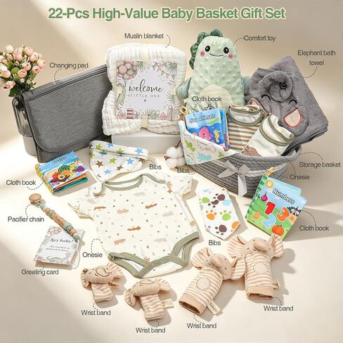 Baby Boy Gifts,Baby Shower Gifts for Boys，Newborn Essentials Must Haves,Large Baby Boy Gift Basket Set Essential Stuff,Gender Reveal Gifts for New Parents in Kuwait