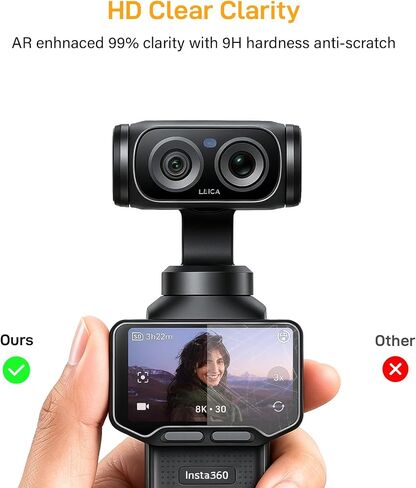 Auto Align Screen Protector for Insta360 Luna Ultra, Edge to Edge, 9H Hardness Scratch Resistant Tempered Glass, HD Clear in Kuwait