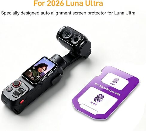 Auto Align Screen Protector for Insta360 Luna Ultra, Edge to Edge, 9H Hardness Scratch Resistant Tempered Glass, HD Clear in Kuwait