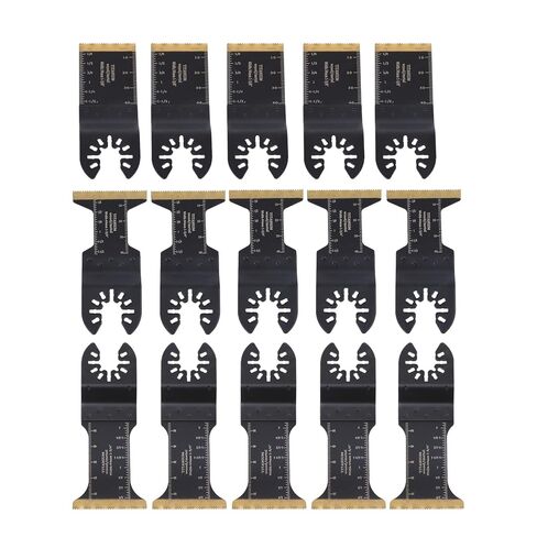 kimllier 15Pcs Titanium Oscillating Blades 15-Piece Set Kit for Metal Cutting 3 Extra Adapters Universal Compatibility in Kuwait