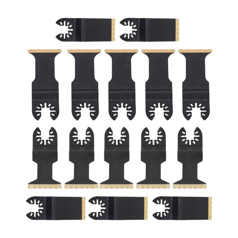 kimllier 15Pcs Titanium Oscillating Blades 15-Piece Set Kit for Metal Cutting 3 Extra Adapters Universal Compatibility in Kuwait