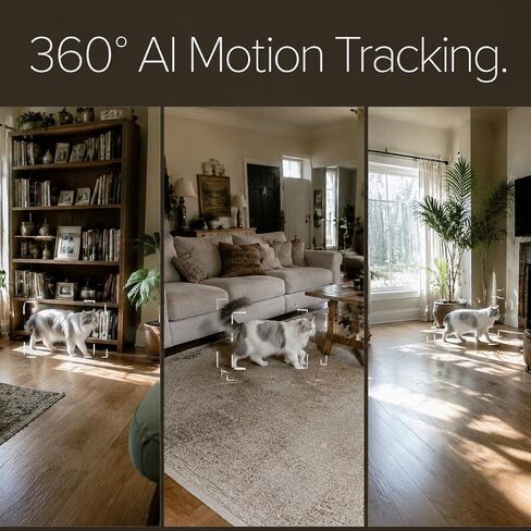 2K 5G Indoor Security Camera, No Subscription AI Baby Monitor with Phone App & Crying Detection, 360° Pan-Tilt WiFi Pet Camera, 2-Way Audio, Auto-Tracking, 24/7 SD Storage (2-Pack) in Kuwait