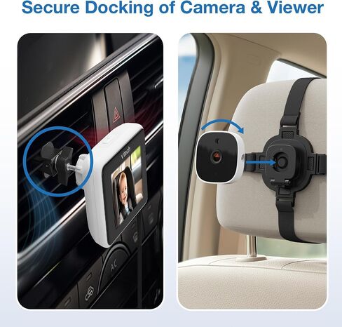 VTech Backseat Baby Car Camera, 2.8" LCD Vent Mount Viewer – Car Powered, No Batteries, Rear Facing Seat Camera, Head-to-Toe View, Wireless, Easy Install | V-Go Kit in Kuwait