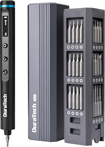 DURATECH 49-IN-1 Mini Precision Electric SAE Screwdriver Set | 5 Torque Levels, Smart Digital Display, One-Press Pop-Up Design, 42PCS Premium S2 Steel Bits, Magnetic Bit Organization in Kuwait