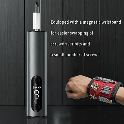 Professional Electric Screwdriver Set with Magnetic Wristband-Multi-Size Mini Precision Magnetic Bits, Quick Screw Removal, Repair Tool Kit for Phone, Camera, Watch, Glasses & Electronics (grey) in Kuwait