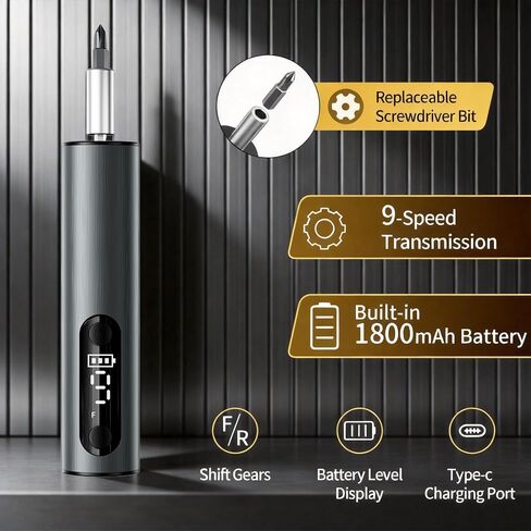 Professional Electric Screwdriver Set with Magnetic Wristband-Multi-Size Mini Precision Magnetic Bits, Quick Screw Removal, Repair Tool Kit for Phone, Camera, Watch, Glasses & Electronics (grey) in Kuwait