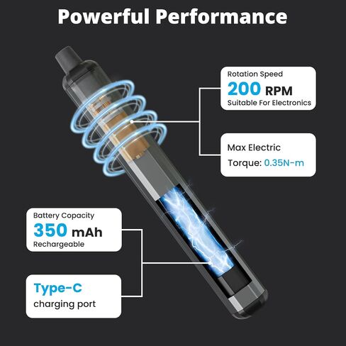 Sainlogic Electric Screwdriver, 68 in 1 Screwdriver Set, 3.7V Mini Electric screwdriver cordless 350mAh, 5 Torque Settings, 4 LED Lights, Electric Small Screwdriver Set for Phone Camera Watch, Gray in Kuwait
