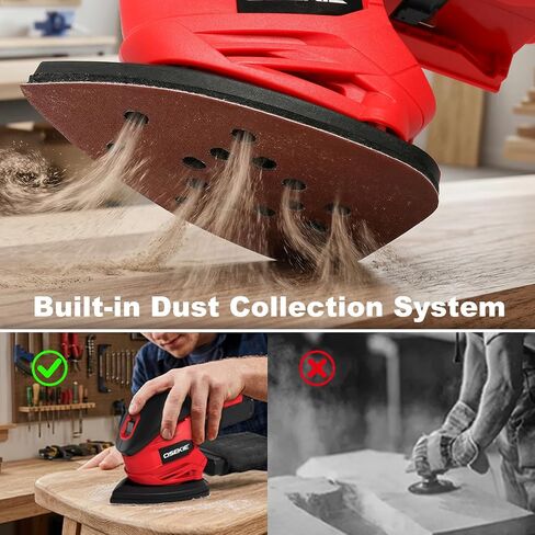 Cordless Detail Sander for Milwaukee M18 Battery (Tool Only) 12000 OPM | Compact Palm Sander with Dust Bag & 10 Pcs Sandpapers, Ergonomic Mouse Design for Woodworking, Detailing, Polishing in Kuwait