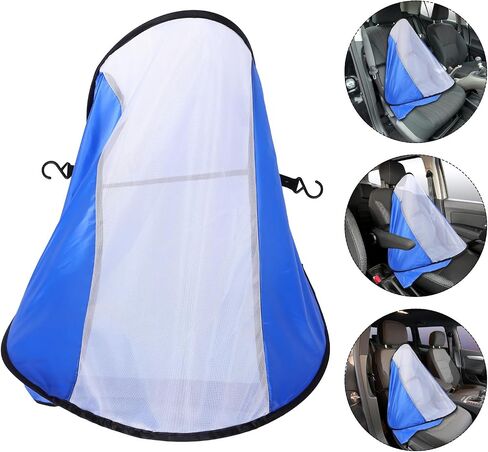 Car Sunshade for Passenger Sun Visor with Blue Polyester and Steel Wire Material, Sun Protection and Air Conditioning Shield, Suitable for Front Passenger Seat Use in Seasons in Kuwait