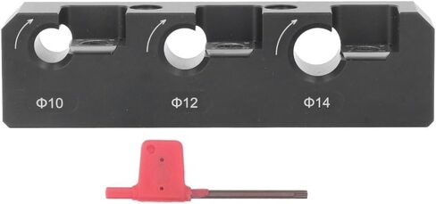 Dowel Maker Jig Kit 3 Holes 10/12/14mm - Aluminum Alloy Drill Milling Tool with Wrench for Wood Joinery, Metric Round Rod Auxiliary Jig in Kuwait
