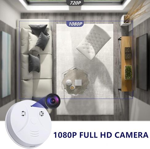 TANGMI Hidden Camera Smoke Detector Indoor Cam Wireless WiFi Camera HD 1080P Video Small Cam with Night Vision and Motion Detection for Home in Kuwait