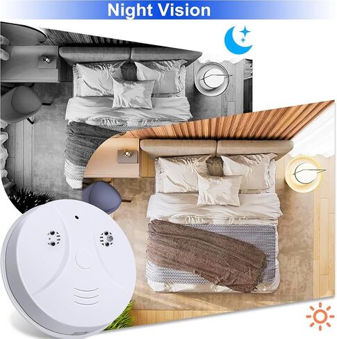 TANGMI Hidden Camera Smoke Detector Indoor Cam Wireless WiFi Camera HD 1080P Video Small Cam with Night Vision and Motion Detection for Home in Kuwait