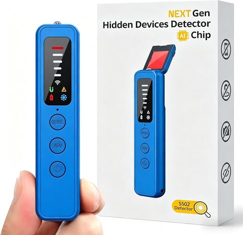 AI Hidden Camera Detector, Spy Camera Detectors – for Hotels, Travel, Home & Office: Portable RF Signal Scanner with 5-Level Sensitivity, AI-Powered Anti-Spy Device, GPS Tracker & Bug Detector in Kuwait
