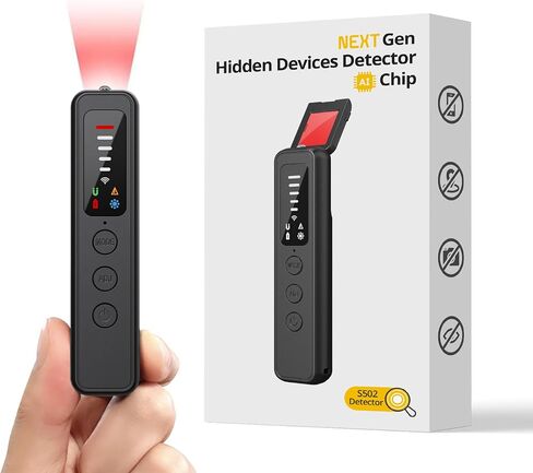 AI Hidden Camera Detector, Spy Camera Detectors – for Hotels, Travel, Home & Office: Portable RF Signal Scanner with 5-Level Sensitivity, AI-Powered Anti-Spy Device, GPS Tracker & Bug Detector in Kuwait