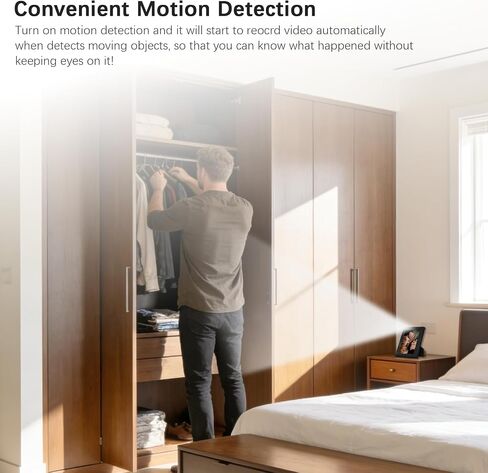 HD 1080P Hidden Spy Security Camera Picture Frame, No WiFi Needed Indoor Security Camera, Battery Powered Indoor Hidden Spy Camera for Home with Loop Recording, Motion Detection (Doesn't Record Sound) in Kuwait