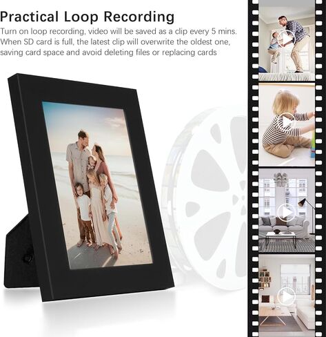 HD 1080P Hidden Spy Security Camera Picture Frame, No WiFi Needed Indoor Security Camera, Battery Powered Indoor Hidden Spy Camera for Home with Loop Recording, Motion Detection (Doesn't Record Sound) in Kuwait