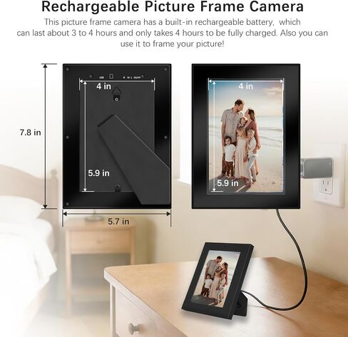 HD 1080P Hidden Spy Security Camera Picture Frame, No WiFi Needed Indoor Security Camera, Battery Powered Indoor Hidden Spy Camera for Home with Loop Recording, Motion Detection (Doesn't Record Sound) in Kuwait