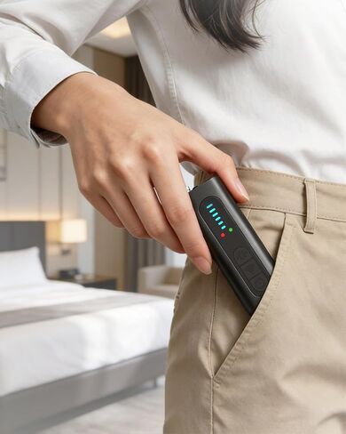 Hidden Camera Detector, Anti-Spy Camera Finder, RF WiFi Signal Scanner, GPS Tracker Bug Listening Device Detector, Portable Multi-Mode Privacy Protector for Hotel Travel Office Car Bathroom, Black in Kuwait