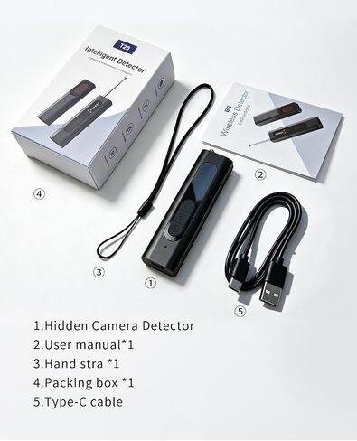 Hidden Camera Detector, Anti-Spy Camera Finder, RF WiFi Signal Scanner, GPS Tracker Bug Listening Device Detector, Portable Multi-Mode Privacy Protector for Hotel Travel Office Car Bathroom, Black in Kuwait