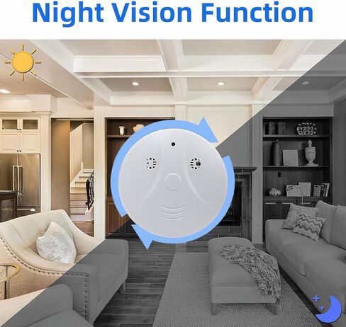 Security Hidden Camera Smoke Detector Spy WiFi Camera HD 1080P Small Cameras with Motion Detection and Night Vision, Wireless Indoor Cam for Home in Kuwait