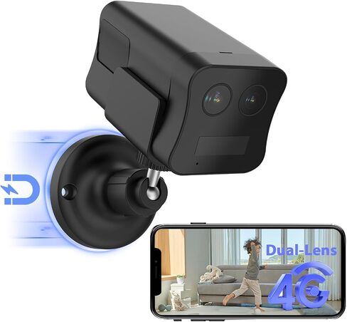 4G LTE Cellular Mini Security Camera, No Wi-Fi Magnetic Small Cam 2K Video | Magnetic Surveillance Cam for Long Standby Battery, PIR Motion, Built-in SIM Card Camera for Apartment, Garage or Store in Kuwait