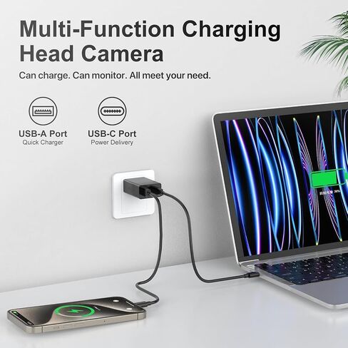 Dual USB Charger Hidden Camera, Full HD 1080P WiFi Spy Security Camera, Mini Wireless Nanny Cam, Motion Detection with App Live Feed for Home, Window, Indoor in Kuwait