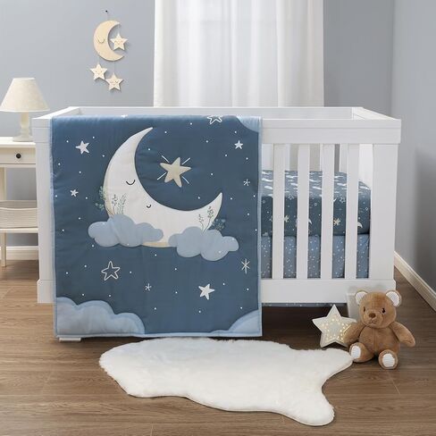 The Peanutshell 3 Piece Celestial Serenity Baby Crib Bedding Set Boy Nursery Decor Boy Crib Comforter Set, Boho Neutral Quilt and Accessories, Gender Neutral in Kuwait