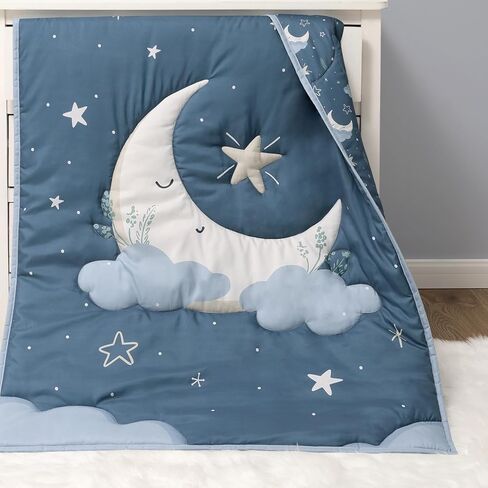 The Peanutshell 3 Piece Celestial Serenity Baby Crib Bedding Set Boy Nursery Decor Boy Crib Comforter Set, Boho Neutral Quilt and Accessories, Gender Neutral in Kuwait