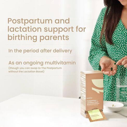 bird&be The Postpartum with Lactation Boost - Vitamins to Support Hormones, Recovery and Milk Supply for Chest/Breastfeeding - Includes DHA (Omega-3), Iron, Choline, B12-30-Day Supply in Kuwait