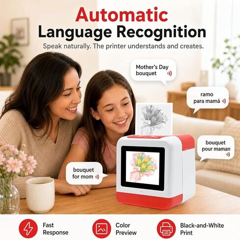 Smart AI Voice Sticker Maker Machine,Mini Sticker Printer for Kids, Inkless Portable Thermal Printer with Photo Printing, Sticker Printer Box for DIY Arts & Crafts, Birthday Gift in Kuwait