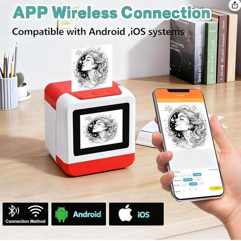 Smart AI Voice Sticker Maker Machine,Mini Sticker Printer for Kids, Inkless Portable Thermal Printer with Photo Printing, Sticker Printer Box for DIY Arts & Crafts, Birthday Gift in Kuwait
