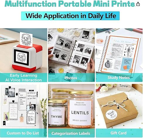 Smart AI Voice Sticker Maker Machine,Mini Sticker Printer for Kids, Inkless Portable Thermal Printer with Photo Printing, Sticker Printer Box for DIY Arts & Crafts, Birthday Gift in Kuwait