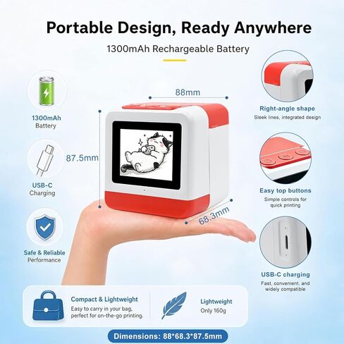Smart AI Voice Sticker Maker Machine,Mini Sticker Printer for Kids, Inkless Portable Thermal Printer with Photo Printing, Sticker Printer Box for DIY Arts & Crafts, Birthday Gift in Kuwait