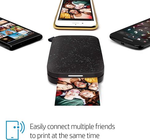 HP Sprocket Portable Photo Printer (2nd Edition) Â Instantly Print 2x3 Sticky-Backed Photos from Your Phone Â [Noir] [1AS86A] (Renewed) in Kuwait