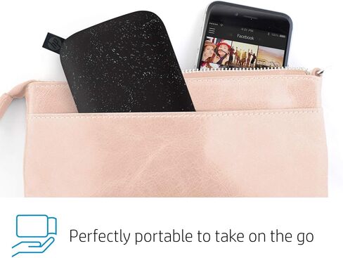 HP Sprocket Portable Photo Printer (2nd Edition) Â Instantly Print 2x3 Sticky-Backed Photos from Your Phone Â [Noir] [1AS86A] (Renewed) in Kuwait