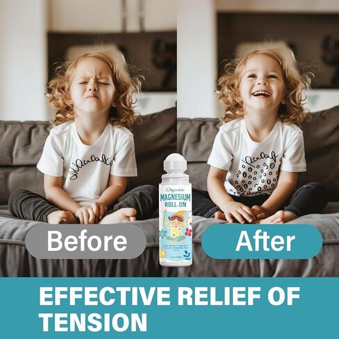 Magnesium Lotion for Kids Sleep & Calm, Natural Magnesium Roll-On for Sleep & Calming, Mess Free Applicator for Bedtime Routine in Kuwait