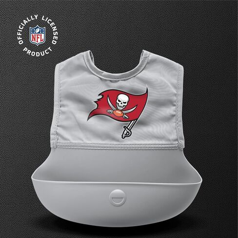 Smilo Silicone Bib - Officially Licensed NFL Fabric & Silicone Baby Bib with Crumb Catcher for Babies and Toddlers in Kuwait