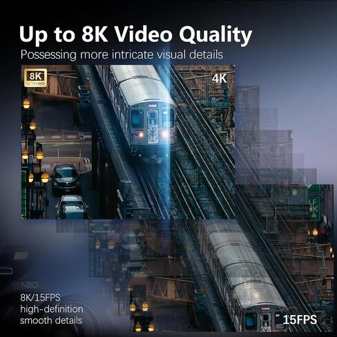 8K & 64MP Digital Camera for Photography, 48X Zoom (16X Optical + 3X Digital) with Moon Mode, 180° Flip Screen, WiFi, Micro HDMI, 64GB Card & 2 Batteries, Vlogging Camera for YouTube (Black) in Kuwait