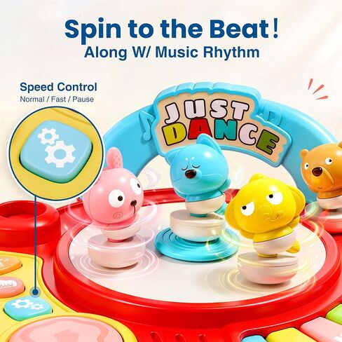 iPlay, iLearn Baby Musical Toy for Toddlers 1-3, Infant Piano Sensory Toys | Babies Piano Keyboard for 12-18 Month, Instruments Sound Toy W/ Light, 1st Birthday Gift One 2 3 Year Old Boy Girl Kids Child in Kuwait