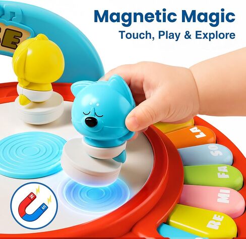 iPlay, iLearn Baby Musical Toy for Toddlers 1-3, Infant Piano Sensory Toys | Babies Piano Keyboard for 12-18 Month, Instruments Sound Toy W/ Light, 1st Birthday Gift One 2 3 Year Old Boy Girl Kids Child in Kuwait