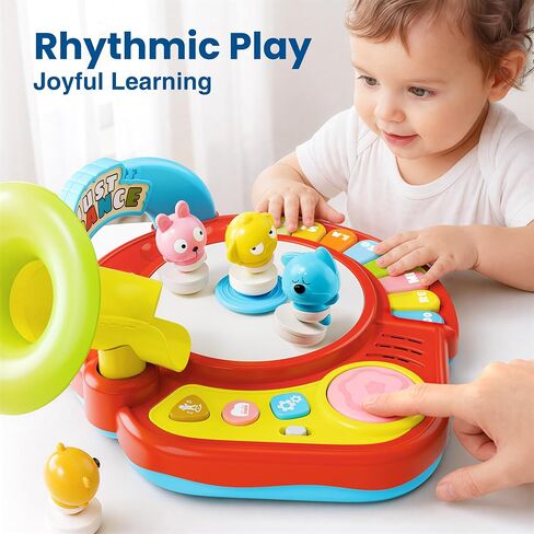 iPlay, iLearn Baby Musical Toy for Toddlers 1-3, Infant Piano Sensory Toys | Babies Piano Keyboard for 12-18 Month, Instruments Sound Toy W/ Light, 1st Birthday Gift One 2 3 Year Old Boy Girl Kids Child in Kuwait