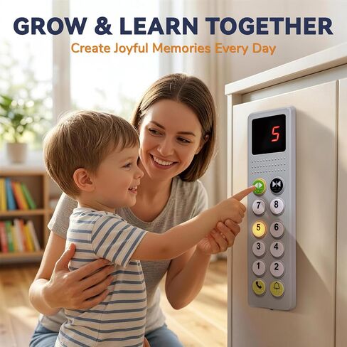 Civikids Elevator Activity Panel Toy for Toddlers, Musical Toy Sensory Busy Board with Lights Sounds Numbers, Montessori Toys for 2 Year Old Boys Girls, Toddler Travel Toys, Birthday Gift for Kids in Kuwait