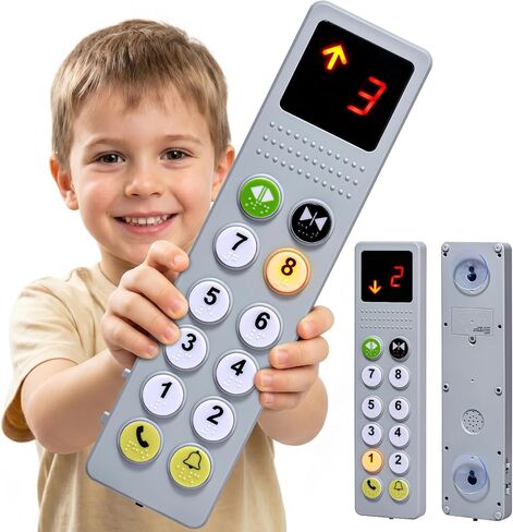 Civikids Elevator Activity Panel Toy for Toddlers, Musical Toy Sensory Busy Board with Lights Sounds Numbers, Montessori Toys for 2 Year Old Boys Girls, Toddler Travel Toys, Birthday Gift for Kids in Kuwait