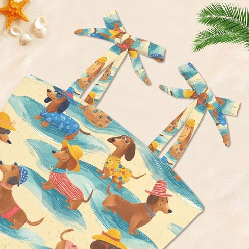 Fun Dachshund Toddler Swimsuit Girls Swimwear Bow Straps Ruffle Sling Adjustable One Piece Bathing Suits in Kuwait