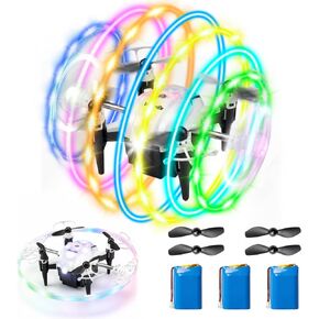 Veeniix 360° RGB Light Rotation Drone for Kids, RC Quadcopter with Altitude Hold, One Key Take Off & Landing, Left Right Side Fly, 3 Adjustable Speeds & Trim Function, Gift Toys for Boys and Girls, Indoor Outdoor Toy in Saudi Arabia