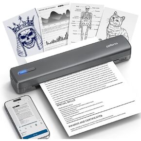 POLONO Portable Printer Wireless for Travel, D810 Bluetooth Thermal Printer Support for 8.5"x11" US Letter, Inkless Compatible with iOS, Android, Laptop for Office, Car and Home, Grey in Kuwait