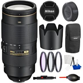 Nikon AF-S NIKKOR 80-400mm f/4.5-5.6G ED VR Telephoto Zoom Lens Bundle – 3PC Filter Kit, Lens Pen, Dust Blower, Cleaning Kit & Many More in Kuwait
